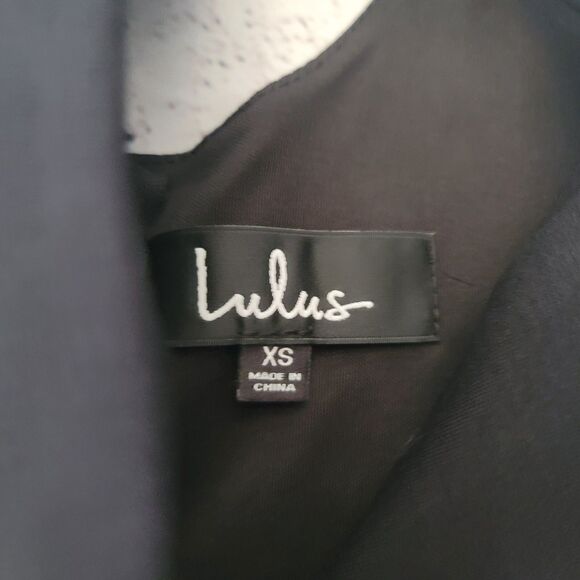 Lulus Black Dress LBD Deep Plunge Neckline Stretch Knit Bodycon Mini Size XS - Picture 3 of 6